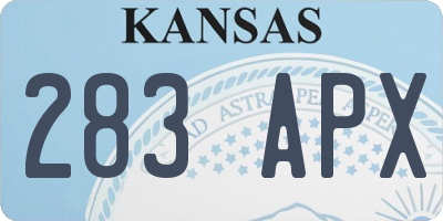 KS license plate 283APX