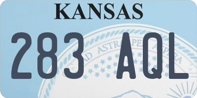 KS license plate 283AQL