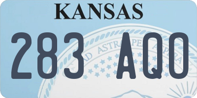 KS license plate 283AQO