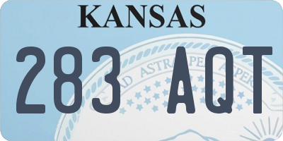 KS license plate 283AQT