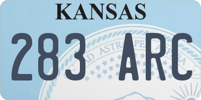 KS license plate 283ARC