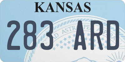 KS license plate 283ARD