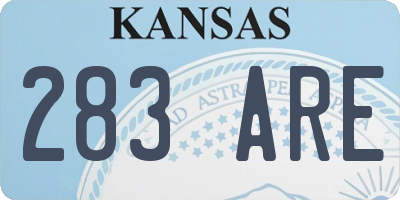 KS license plate 283ARE