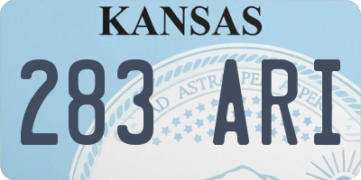 KS license plate 283ARI