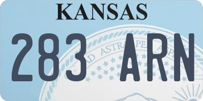 KS license plate 283ARN