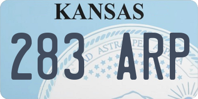 KS license plate 283ARP