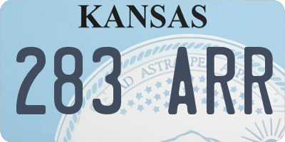 KS license plate 283ARR