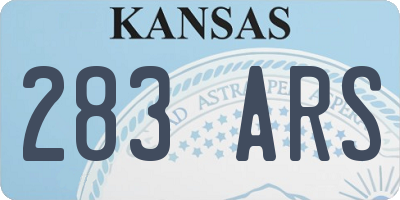 KS license plate 283ARS