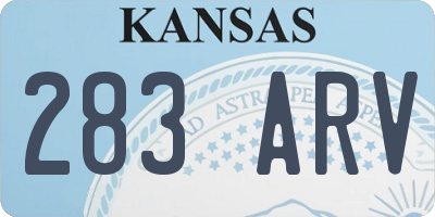 KS license plate 283ARV