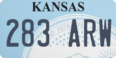 KS license plate 283ARW