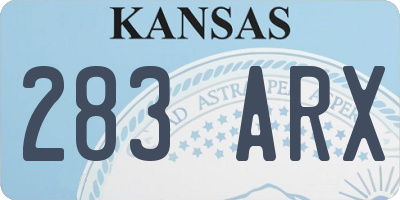 KS license plate 283ARX