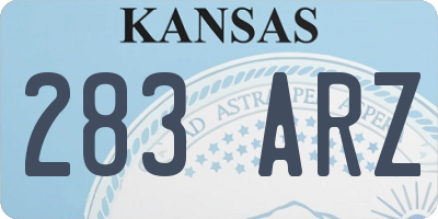 KS license plate 283ARZ