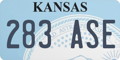 KS license plate 283ASE