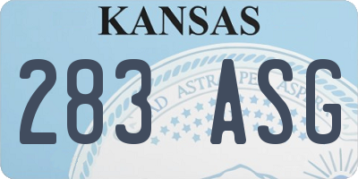 KS license plate 283ASG