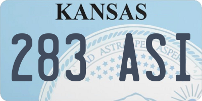 KS license plate 283ASI