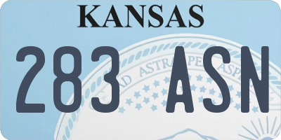 KS license plate 283ASN