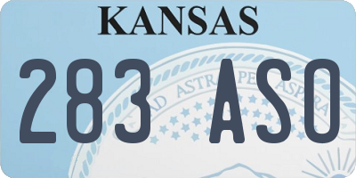 KS license plate 283ASO