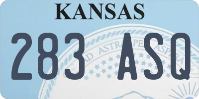 KS license plate 283ASQ