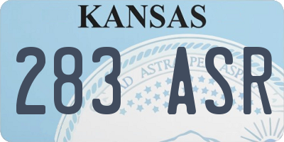 KS license plate 283ASR