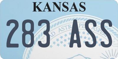 KS license plate 283ASS