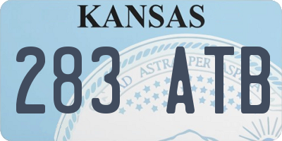 KS license plate 283ATB