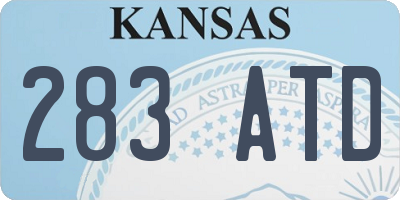 KS license plate 283ATD