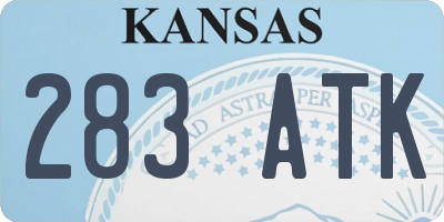 KS license plate 283ATK