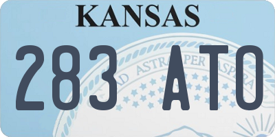 KS license plate 283ATO