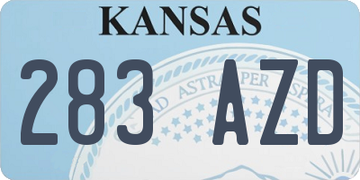 KS license plate 283AZD