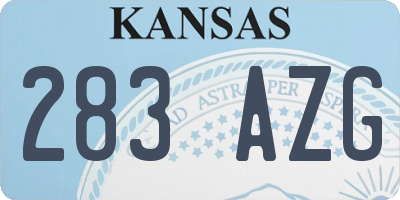 KS license plate 283AZG