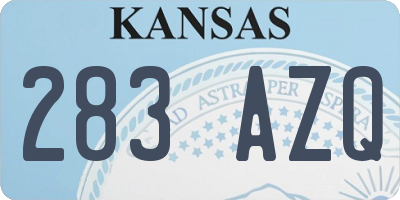 KS license plate 283AZQ