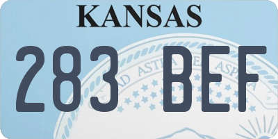 KS license plate 283BEF