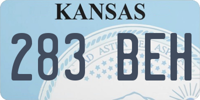 KS license plate 283BEH