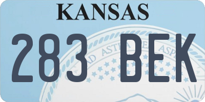 KS license plate 283BEK