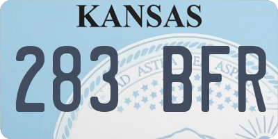 KS license plate 283BFR