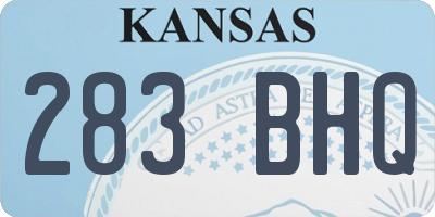 KS license plate 283BHQ