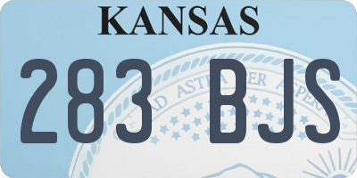 KS license plate 283BJS