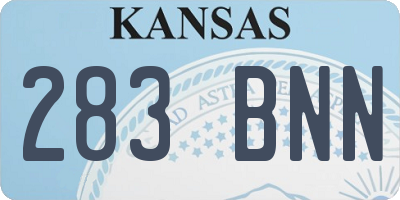 KS license plate 283BNN