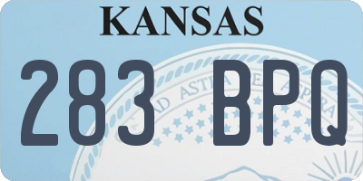 KS license plate 283BPQ