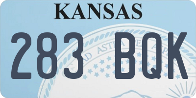 KS license plate 283BQK