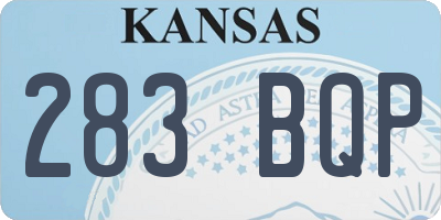 KS license plate 283BQP
