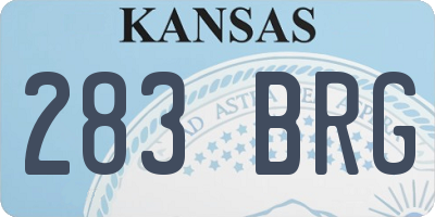 KS license plate 283BRG