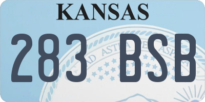 KS license plate 283BSB
