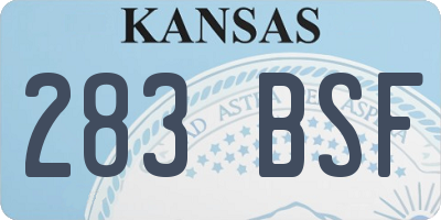 KS license plate 283BSF