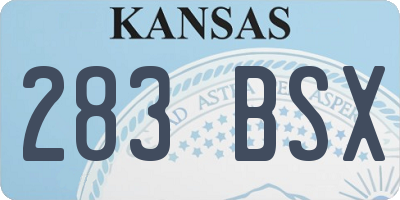 KS license plate 283BSX