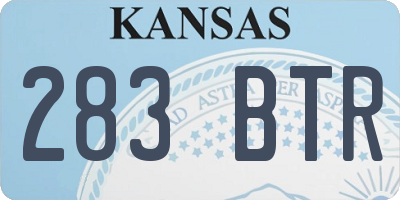 KS license plate 283BTR