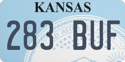 KS license plate 283BUF
