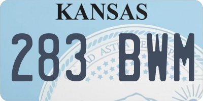 KS license plate 283BWM