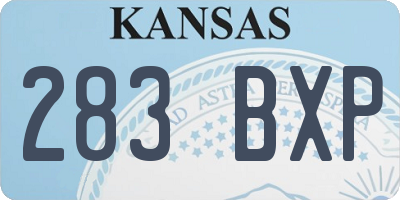 KS license plate 283BXP