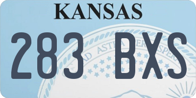 KS license plate 283BXS